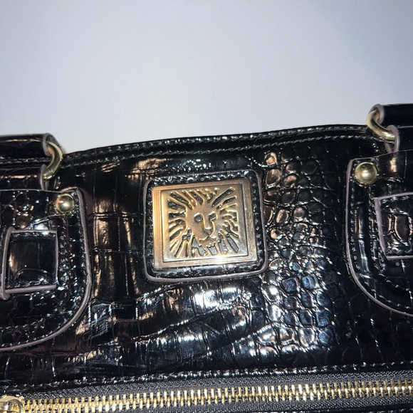 Anne Klein Black Embossed Shoulder Bag - Picture 8 of 9